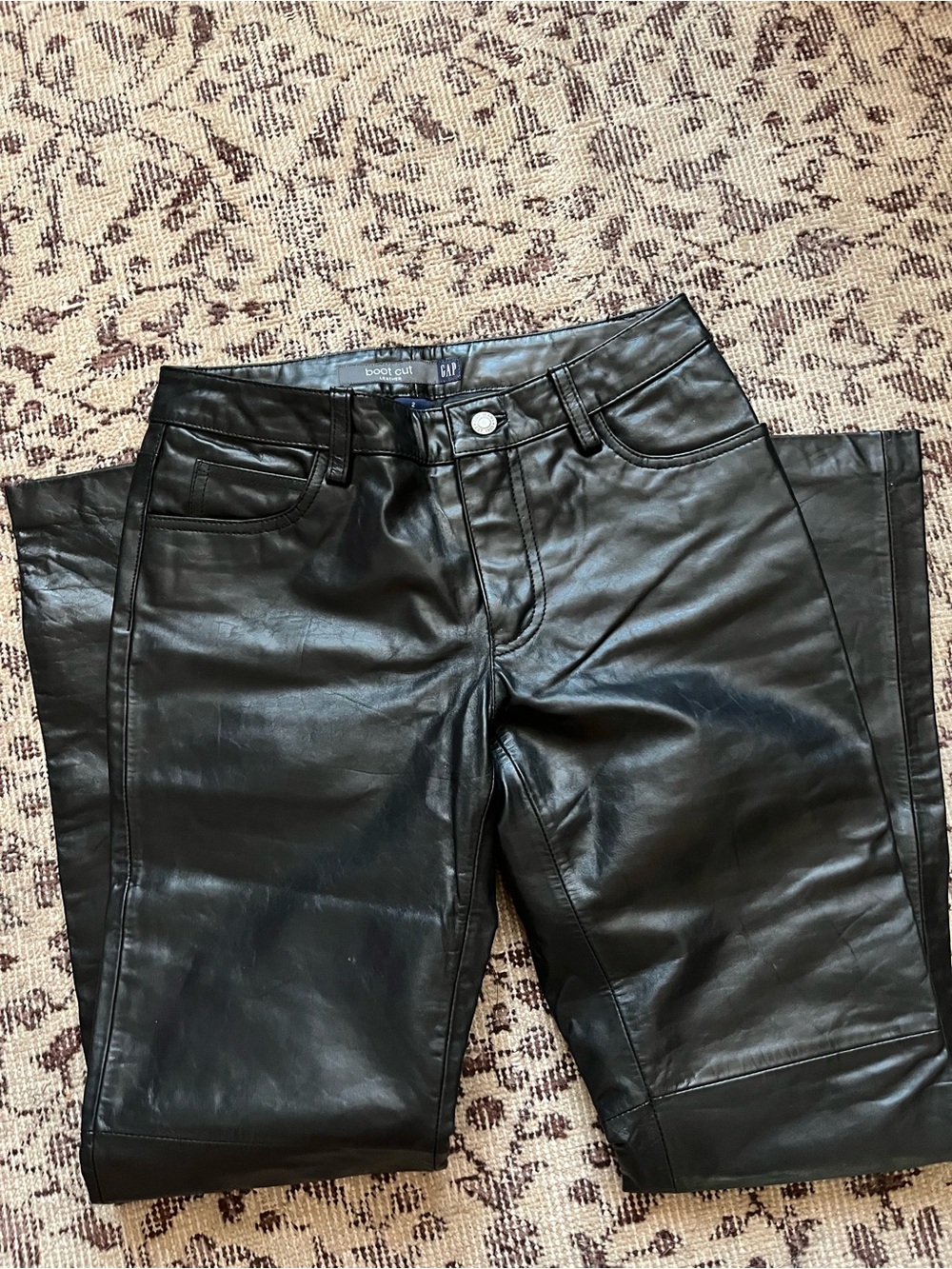 Vintage Gap black leather bootcut pants 2